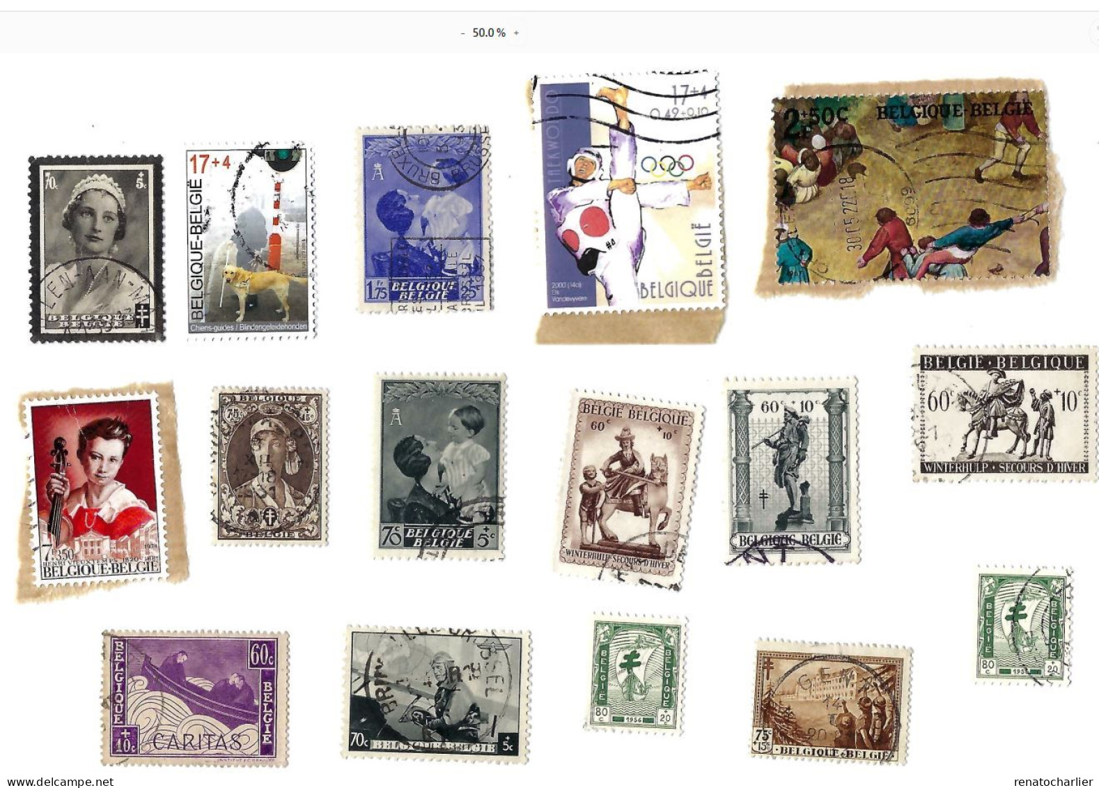 Collection De 95 Timbres  Oblitérés.A Surtaxe.Quelques MNH,Neuf Sans Charnière - Sammlungen