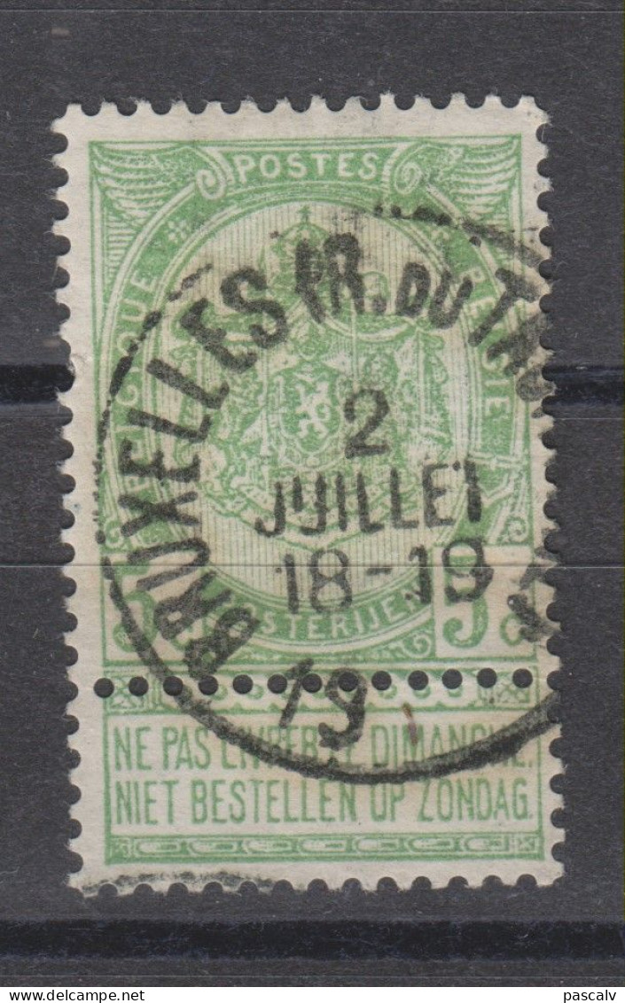COB 56 Oblitération Centrale BRUXELLES (R. Du TACITURNE) - 1893-1907 Wapenschild