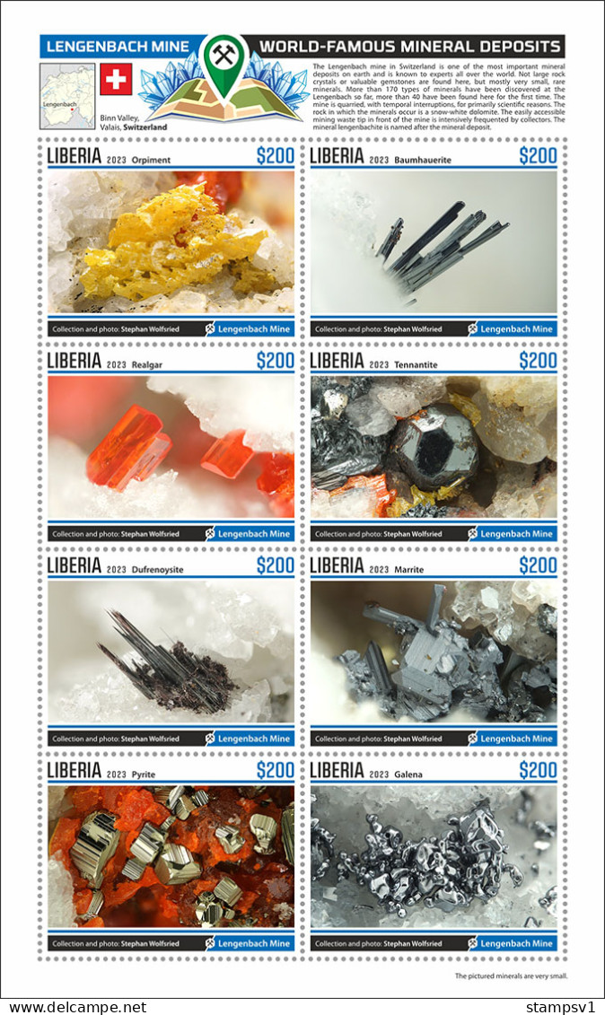 Liberia  2023 Minerals. (201) OFFICIAL ISSUE - Mineralen