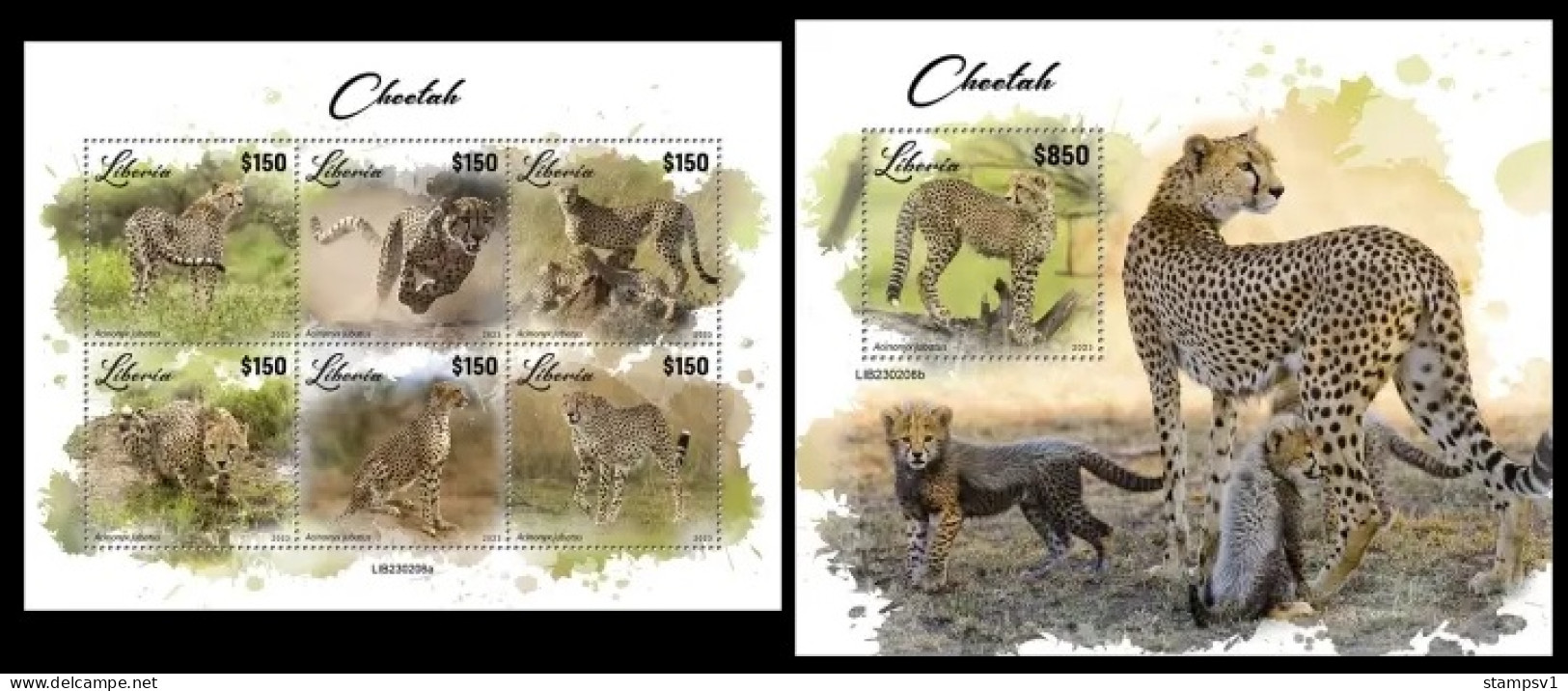 Liberia  2023 Cheetah. (208) OFFICIAL ISSUE - Big Cats (cats Of Prey)