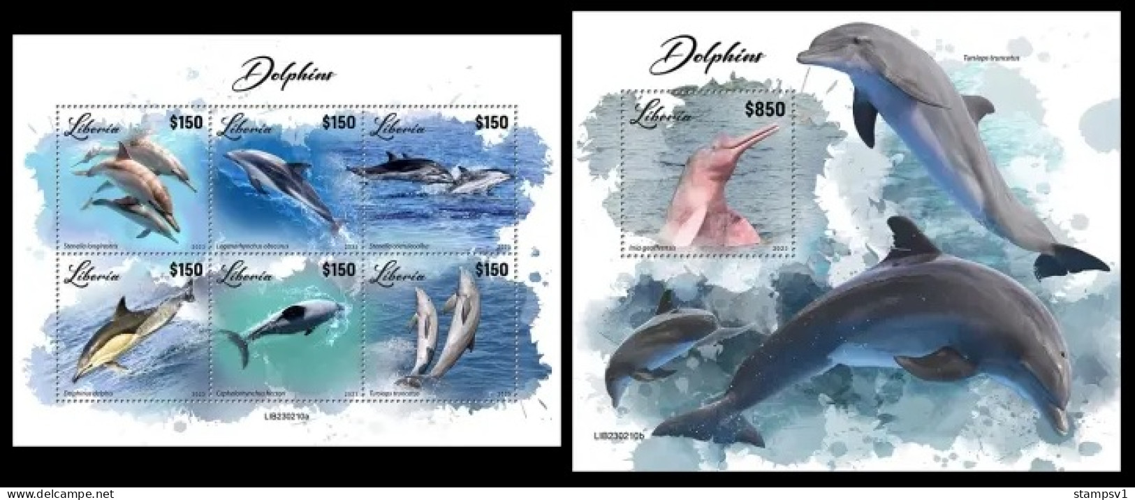 Liberia  2023 Dolphins. (210) OFFICIAL ISSUE - Dolfijnen
