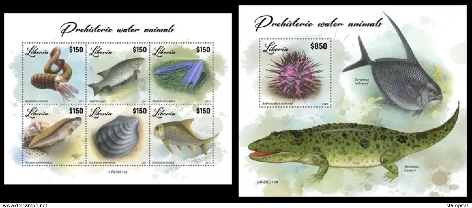 Liberia  2023 Prehistoric Water Animals. (213) OFFICIAL ISSUE - Préhistoriques