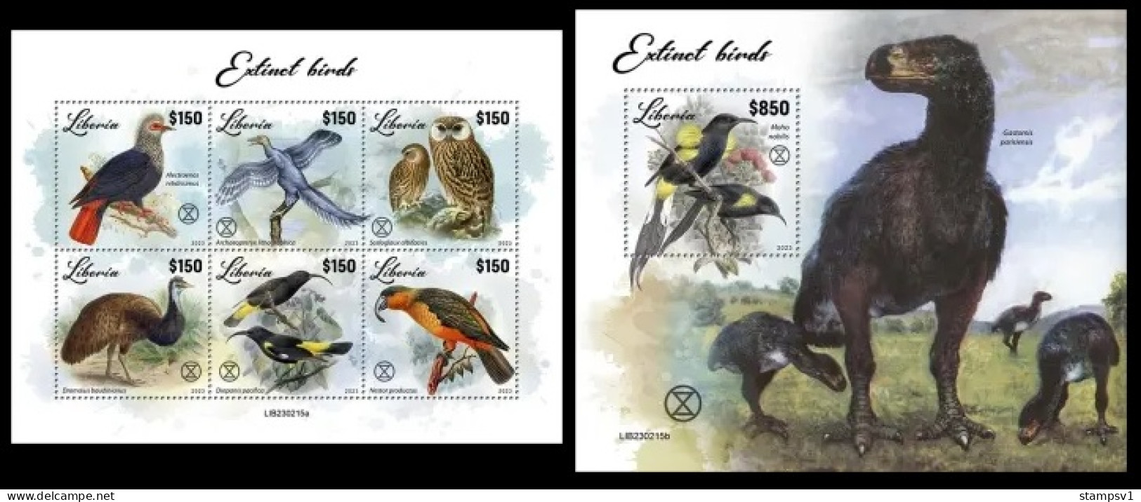 Liberia  2023 Extinct Birds. (215) OFFICIAL ISSUE - Prehistorics