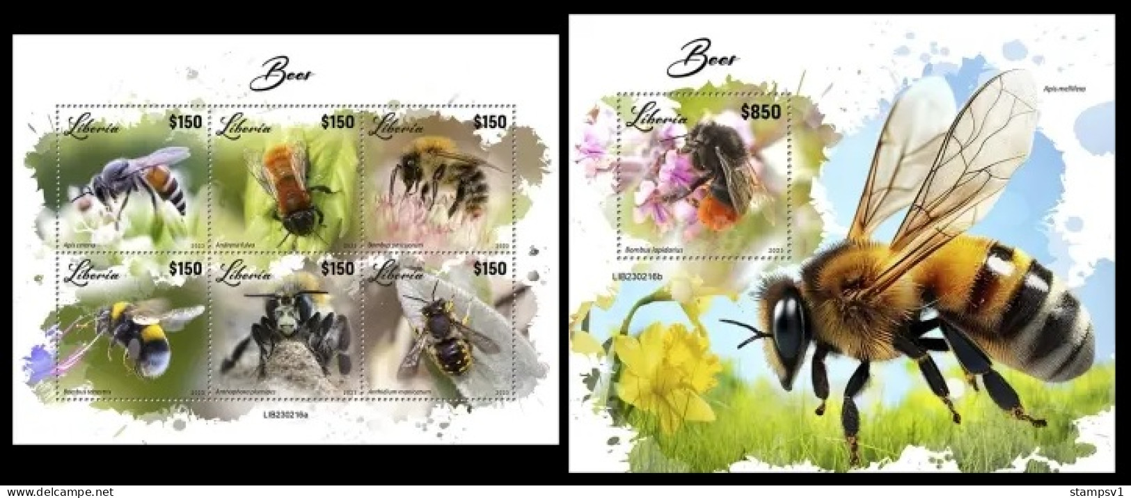 Liberia  2023 Bees. (216) OFFICIAL ISSUE - Abeilles