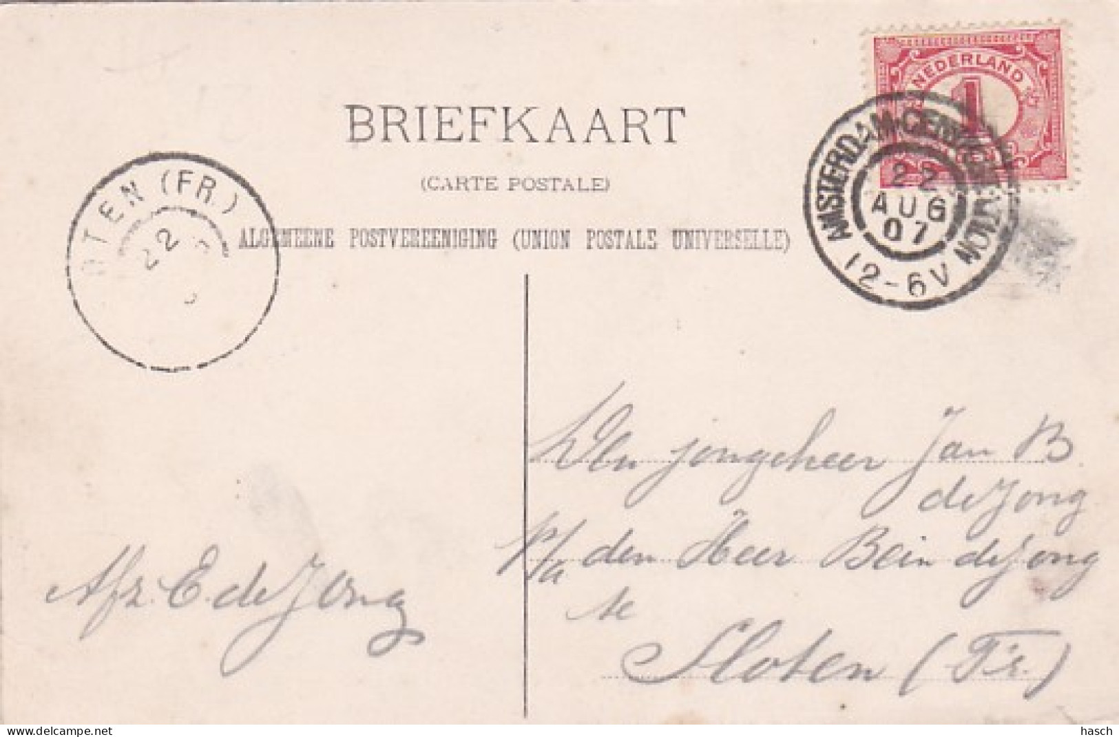 481532Lemmer, Gezicht Over De Sluis En Haven Te Lemmer. (poststempel 1907(klein Beschadiging Linksonder) - Lemmer