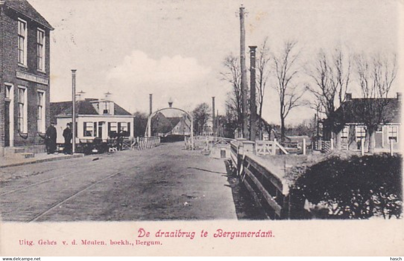 481537De Draaibrug Te Bergumerdam. (poststempel 1908) - Autres & Non Classés