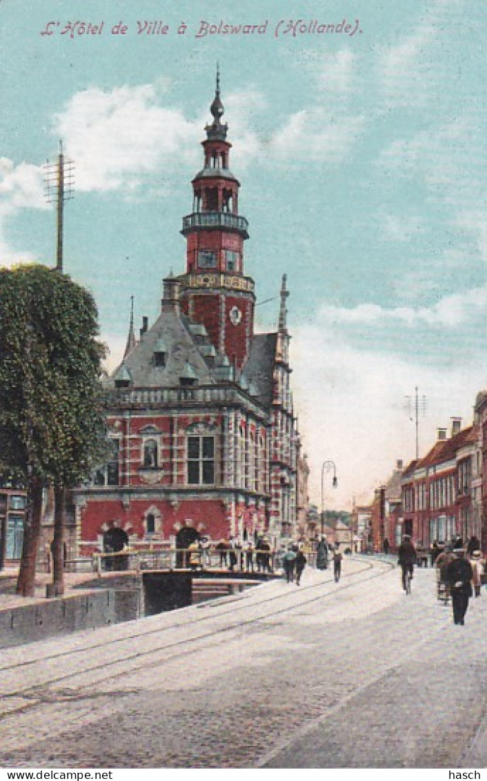 481539Bolsward, Stadhuis. (achterkant Reclame Van BLOOKER’S Daalders Cacao) - Bolsward