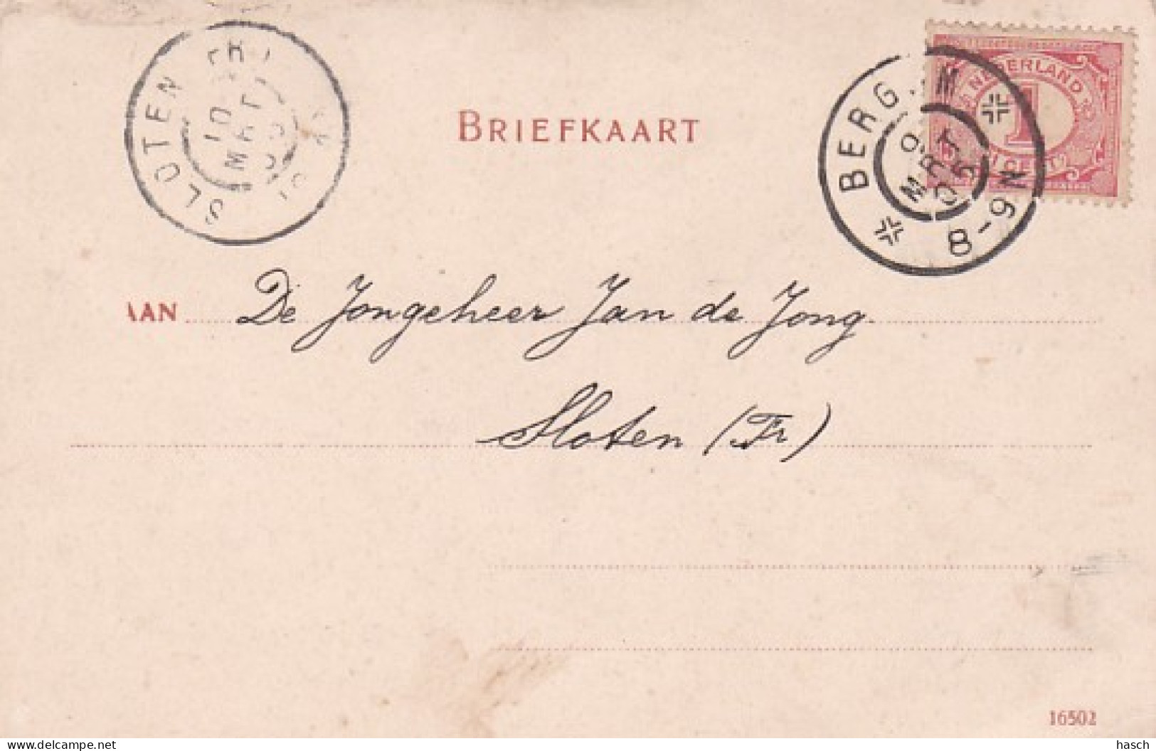 481545Oude Bergumerdam. (poststempel 1905)(minuscule Vouwen In De Hoeken) - Autres & Non Classés