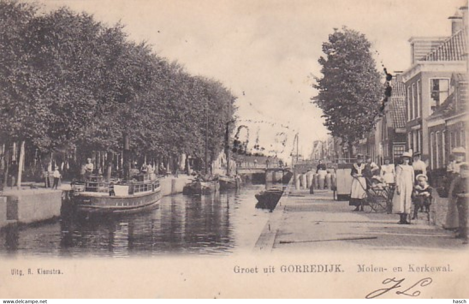 481552Gorredijk, Groet Uit Gorredijk, Molen - En Kerkewal. (poststempel 1903) - Autres & Non Classés