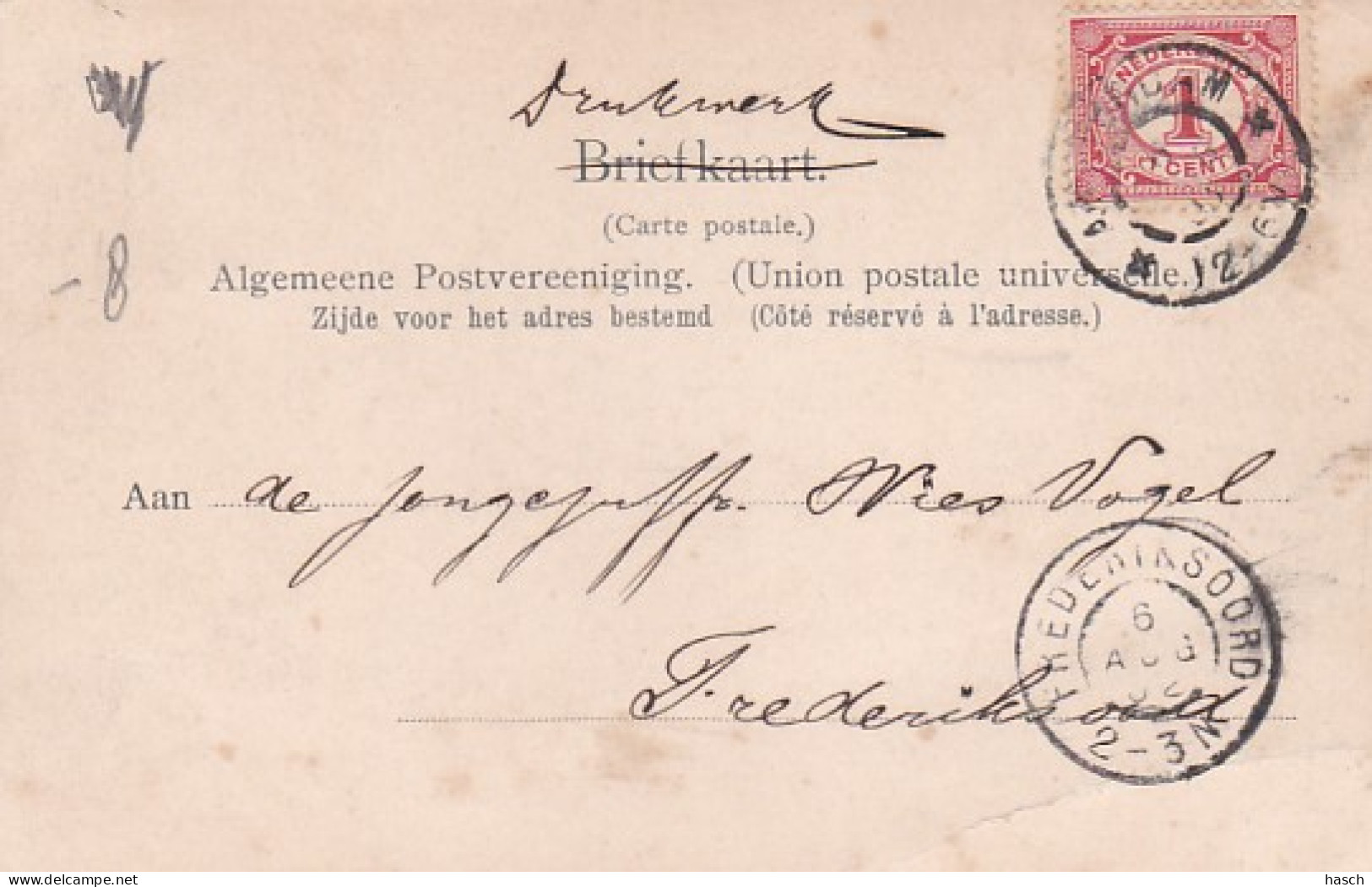 481710Amsterdam, Aquarium. (poststempel 1902)(linksonder Vouw, Beschadiging) - Amsterdam