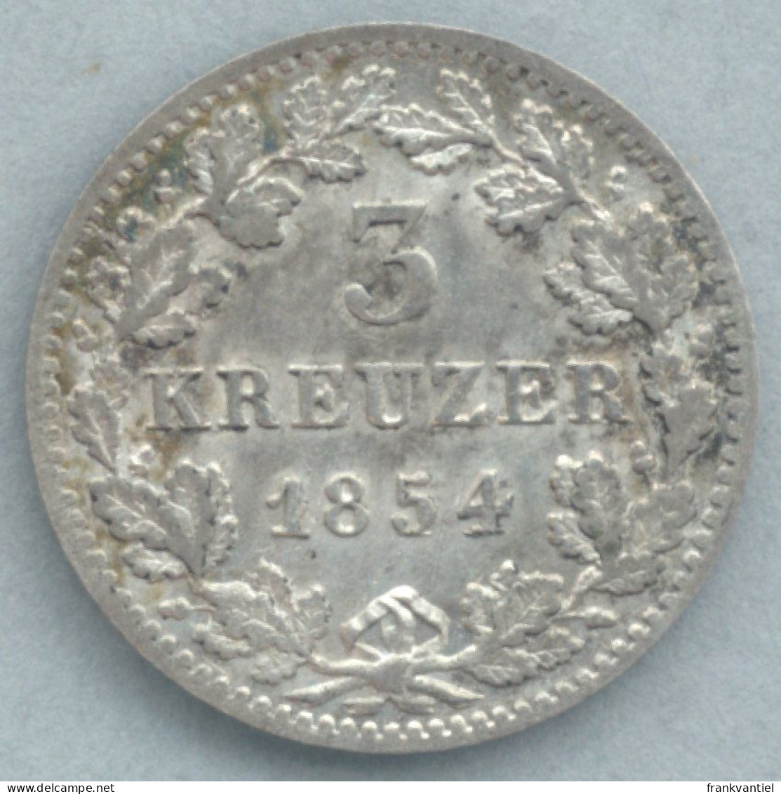 Bayern / Bavaria KM-800 3 Kreuzer 1854 - Monedas Pequeñas & Otras Subdivisiones