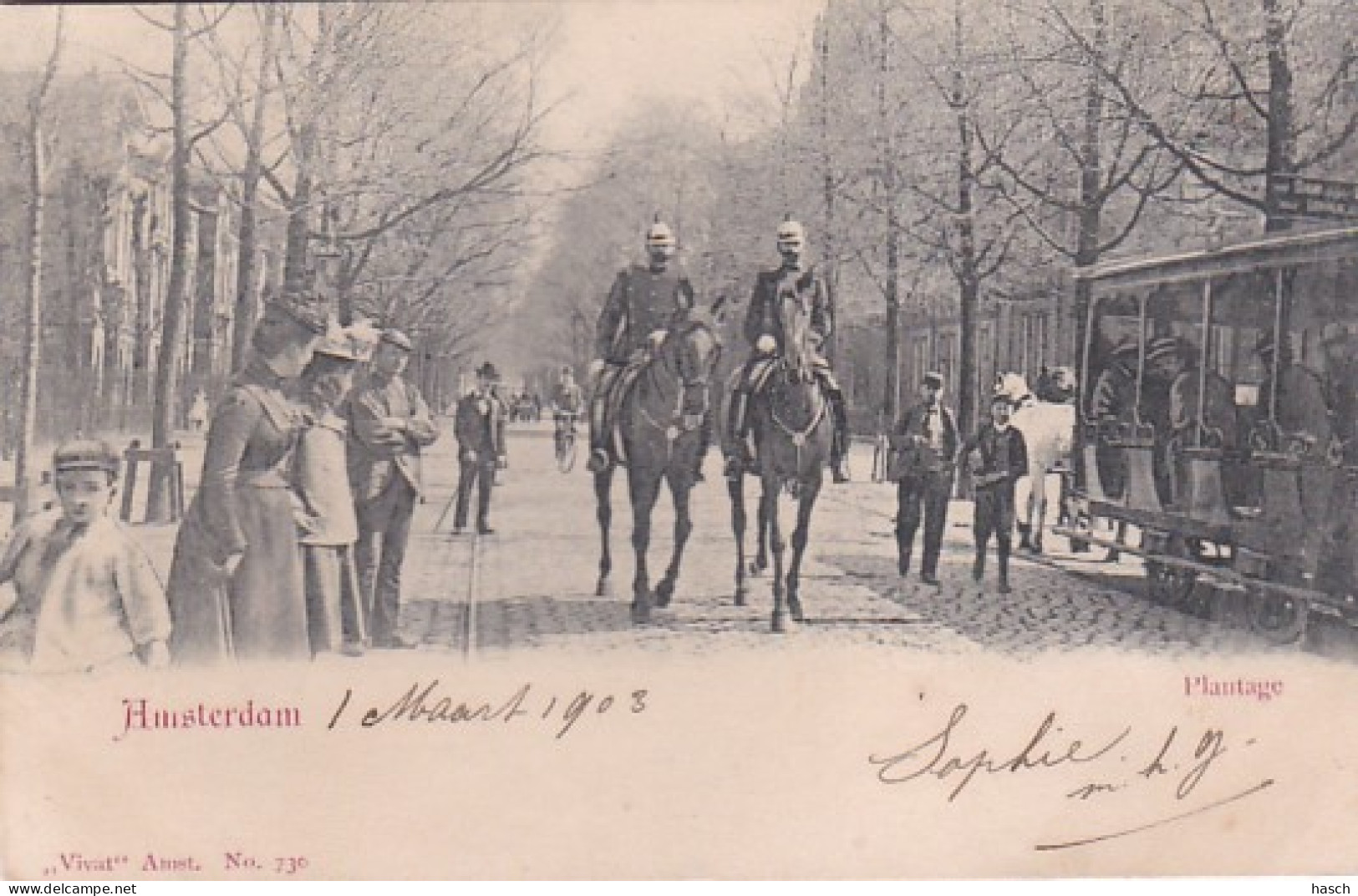 481733Amsterdam, Plantage Rond 1900.(Kaart Is Iets Bobbelig Door Waterschade ?) - Amsterdam