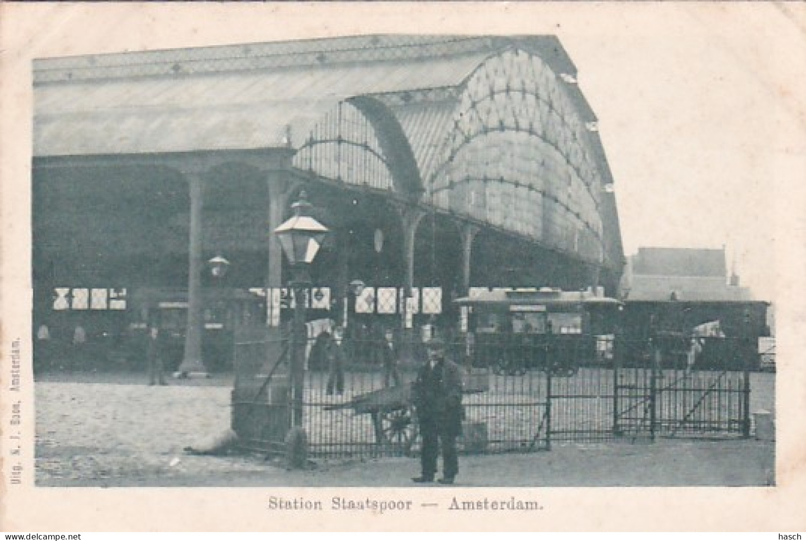 481776Amsterdam, Station Staatspoor Rond 1900. (kaart Uit Album) - Amsterdam