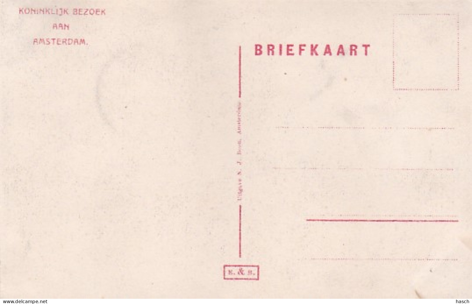 481791Amsterdam, Koninklijk Bezoek Aan Amsterdam. (Kaart Is Iets Bobbelig Door Waterschade ?) - Amsterdam