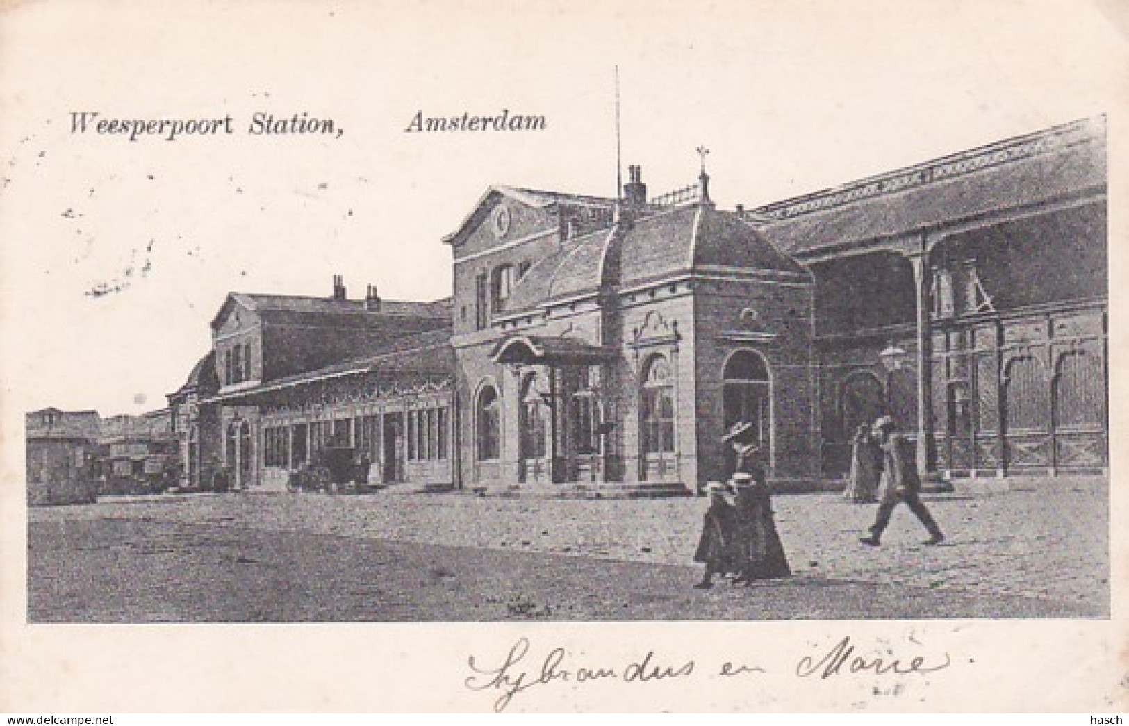 481793Amsterdam, Weesperpoort Station. (poststempel 1902)(kleine Vouwen In De Hoeken) - Amsterdam