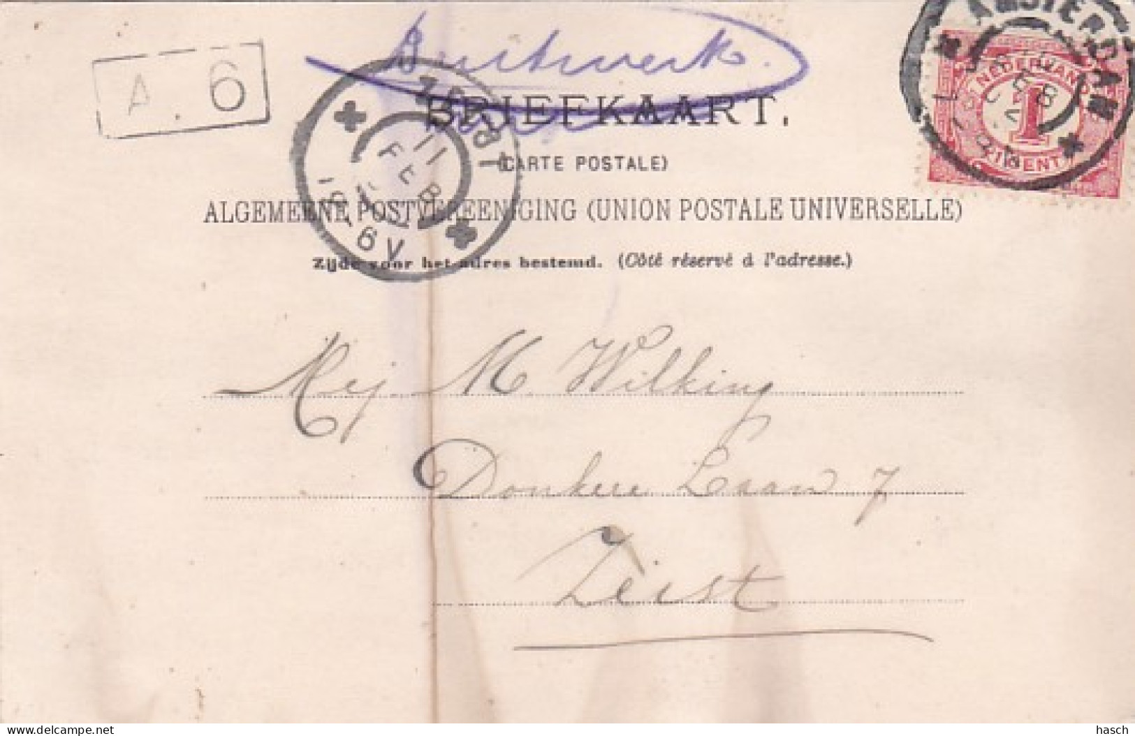 4817122Amsterdam, Binnen Amstel 1902.(Kaart Is Iets Bobbelig Door Waterschade ?)  - Amsterdam