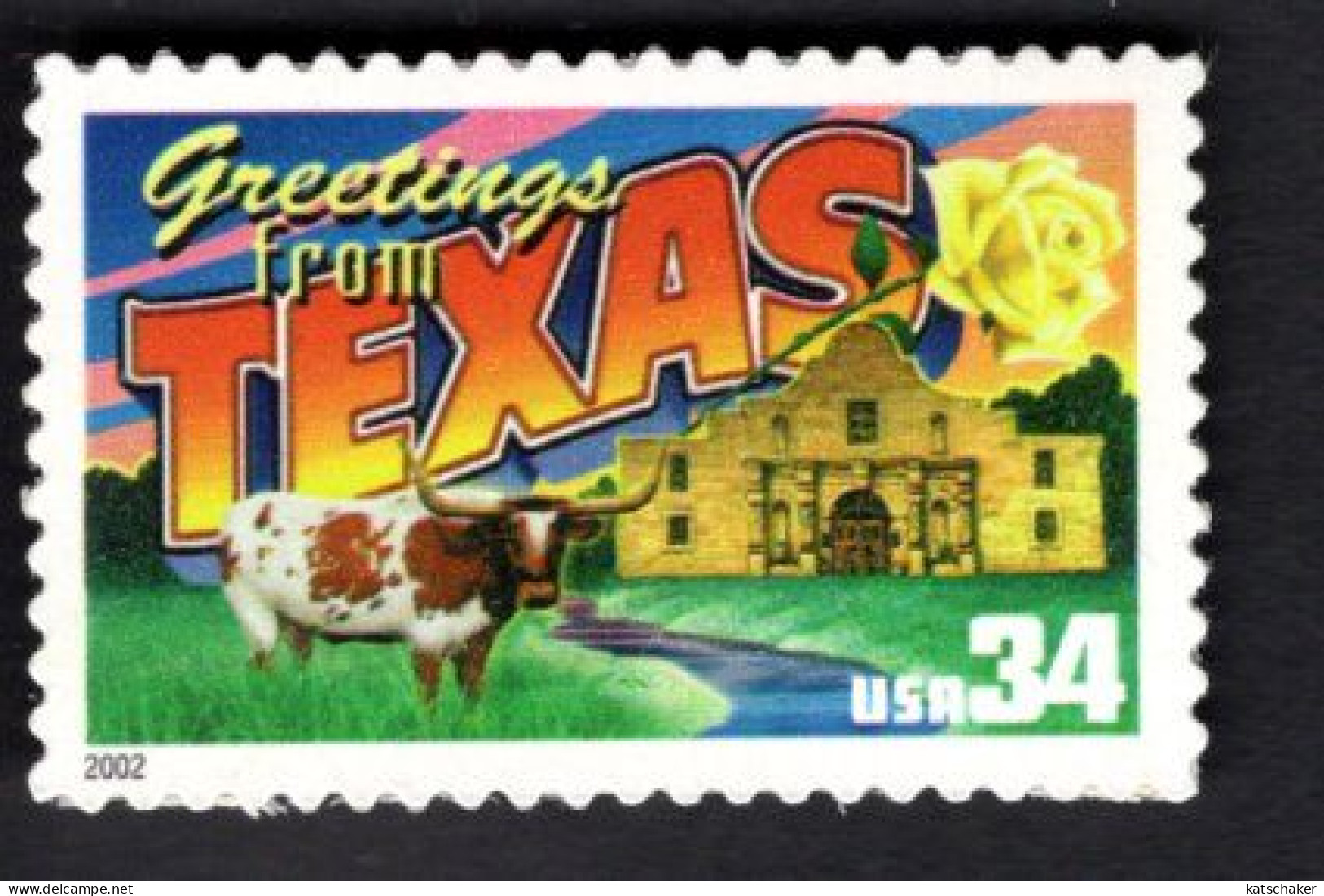 2016443453 2002 SCOTT 3603 (XX) POSTFRIS MINT NEVER HINGED  -  GREETINGS FROM AMERICA - TEXAS - Unused Stamps