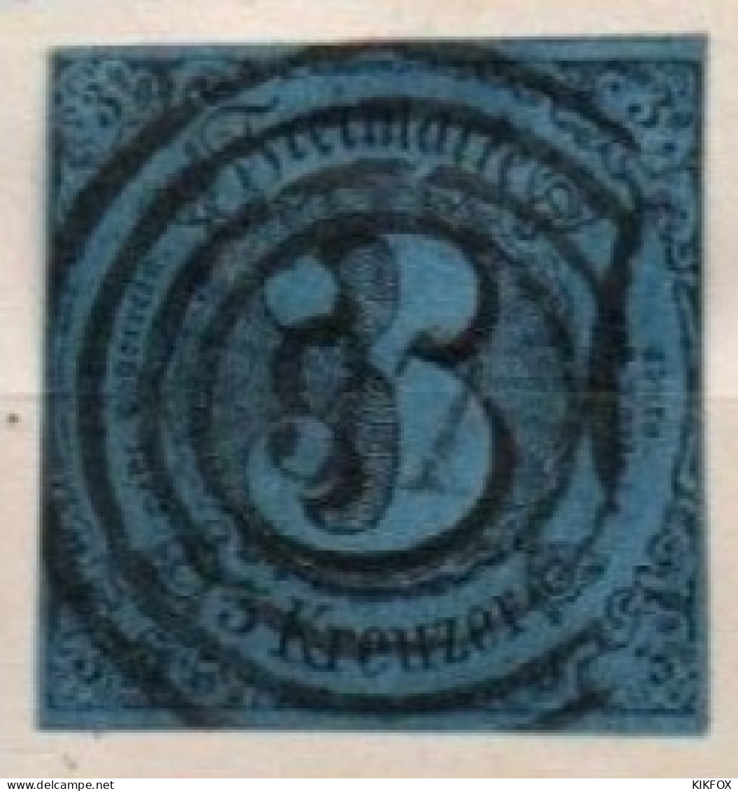 ALTDEUTSCHLAND , THURN UND TAXIS, 1852 - 1858, MI 8, 3 KREUZER, ZIFFER IM KREIS, GESTEMPELT, OBLITERE - Afgestempeld