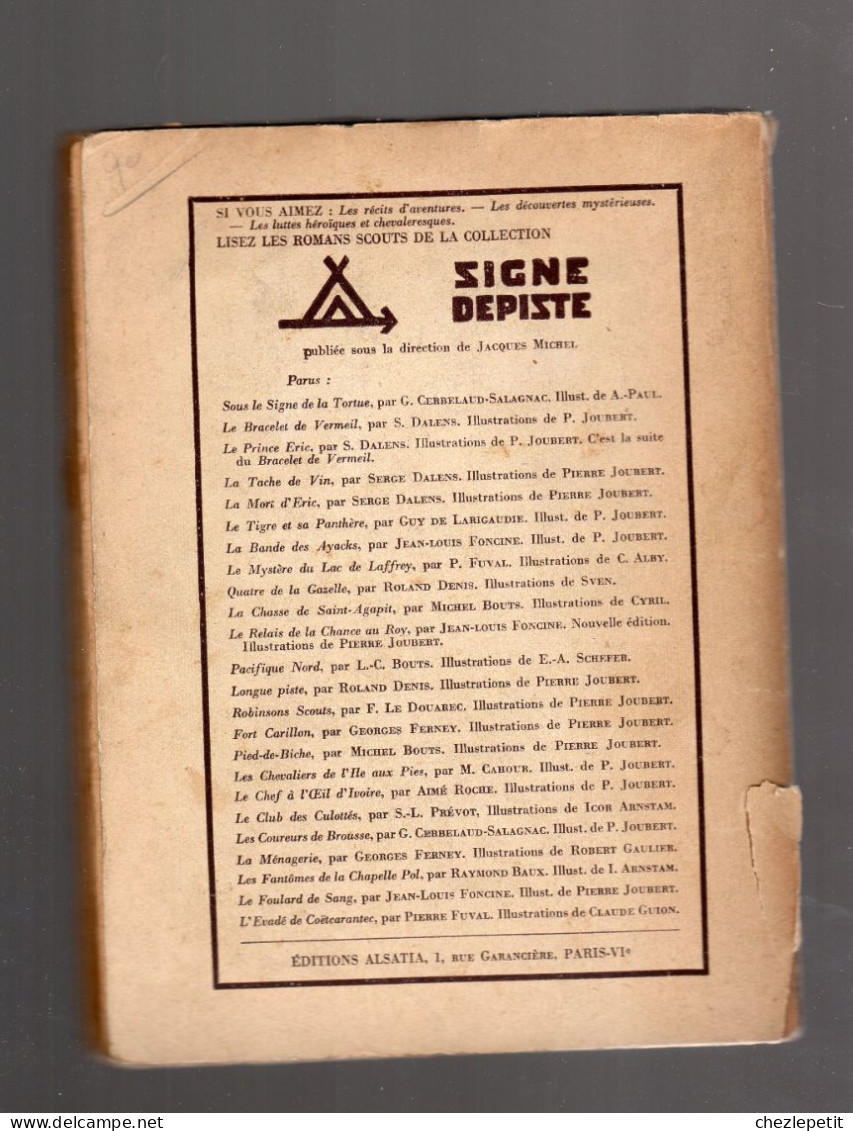 SERGE DALENS LA MORT D'ERIC Collection SIGNE DE PISTE ALSATIA 1947 - Autres & Non Classés