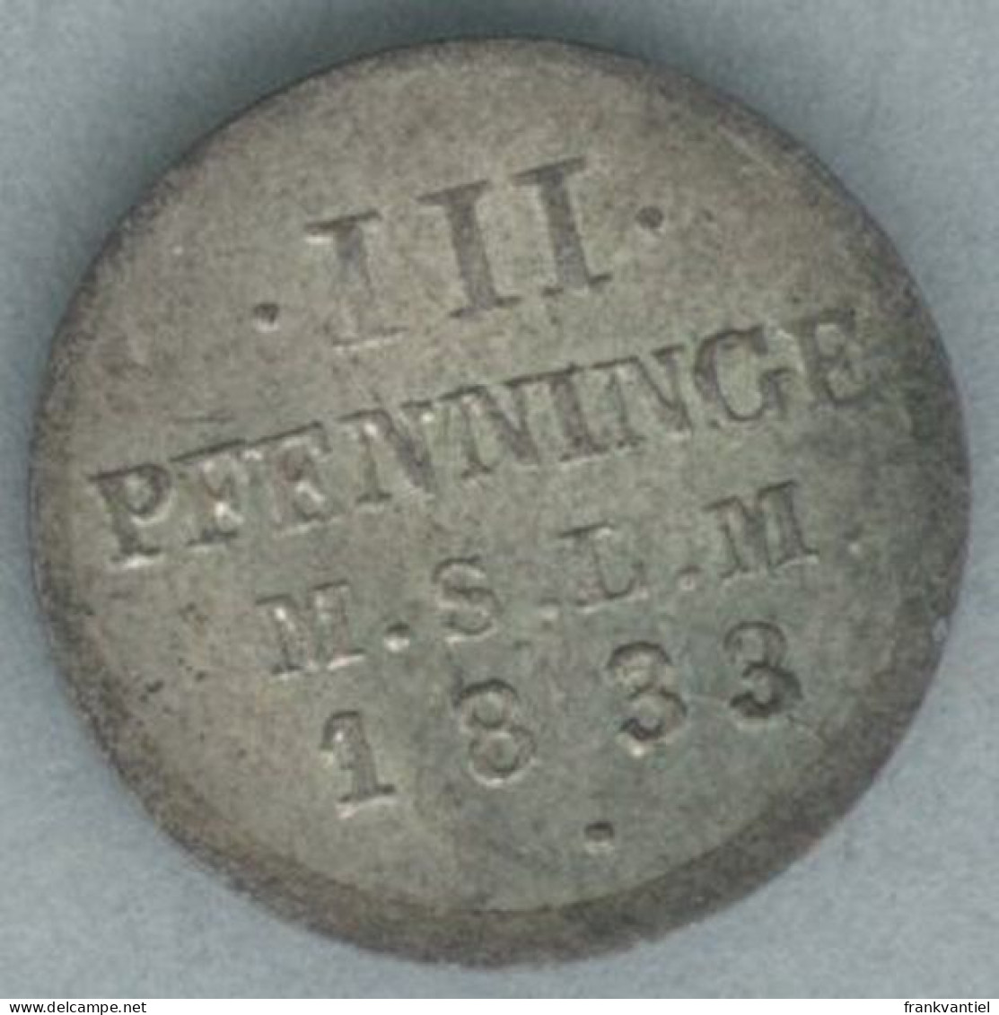 Mecklenburg-Schwerin KM-282 3 Pfennig 1833 - Kleine Munten & Andere Onderverdelingen