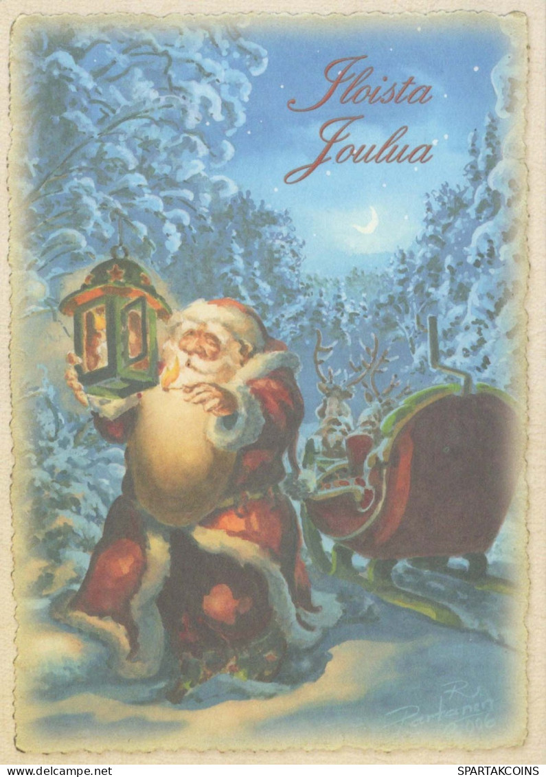 SANTA CLAUS Happy New Year Christmas Vintage Postcard CPSM #PBL423.A - Santa Claus