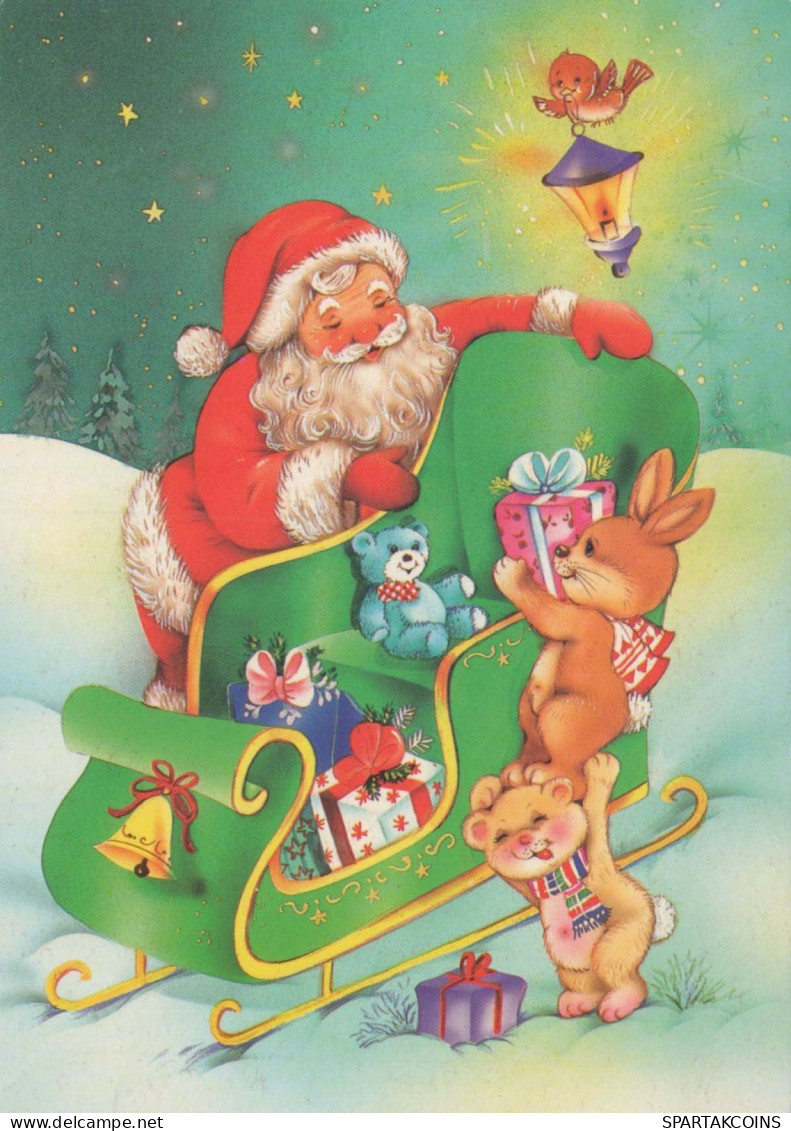 BABBO NATALE Buon Anno Natale Vintage Cartolina CPSM #PBL375.A - Santa Claus
