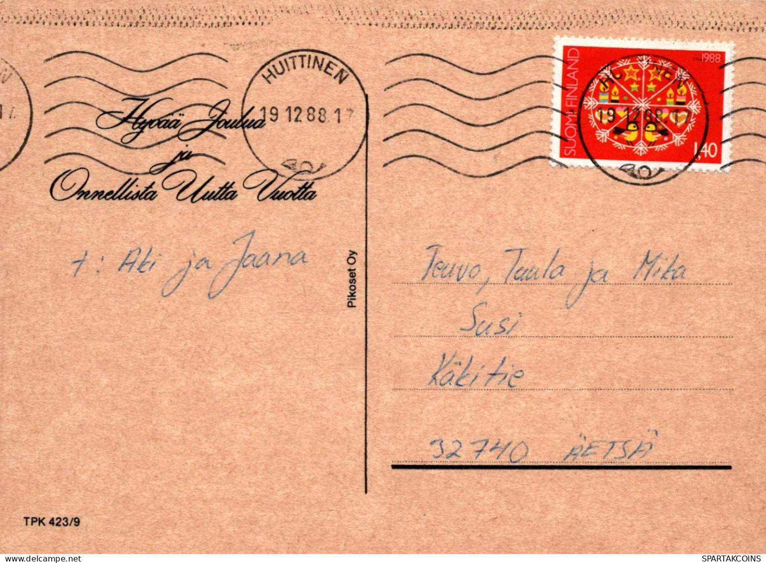 PAPÁ NOEL Feliz Año Navidad Vintage Tarjeta Postal CPSM #PBL254.A - Santa Claus