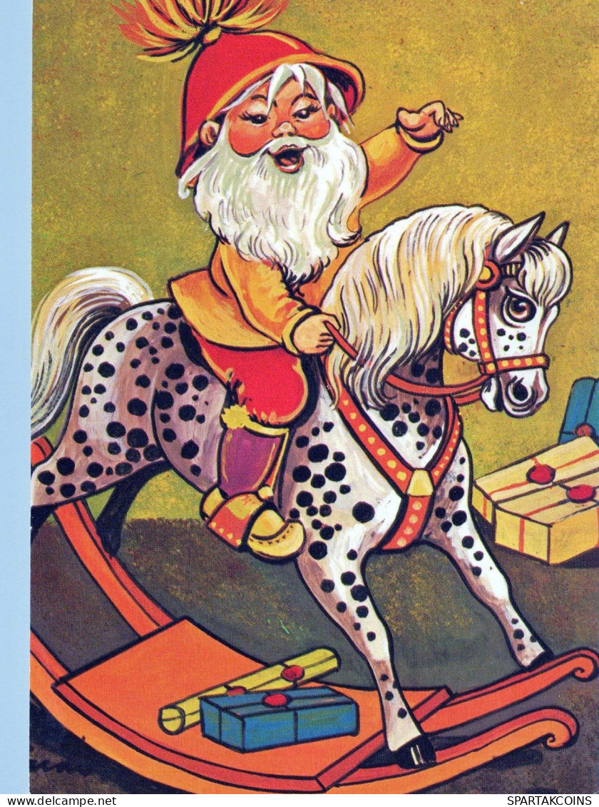 PAPÁ NOEL Feliz Año Navidad Vintage Tarjeta Postal CPSM #PBL164.A - Santa Claus