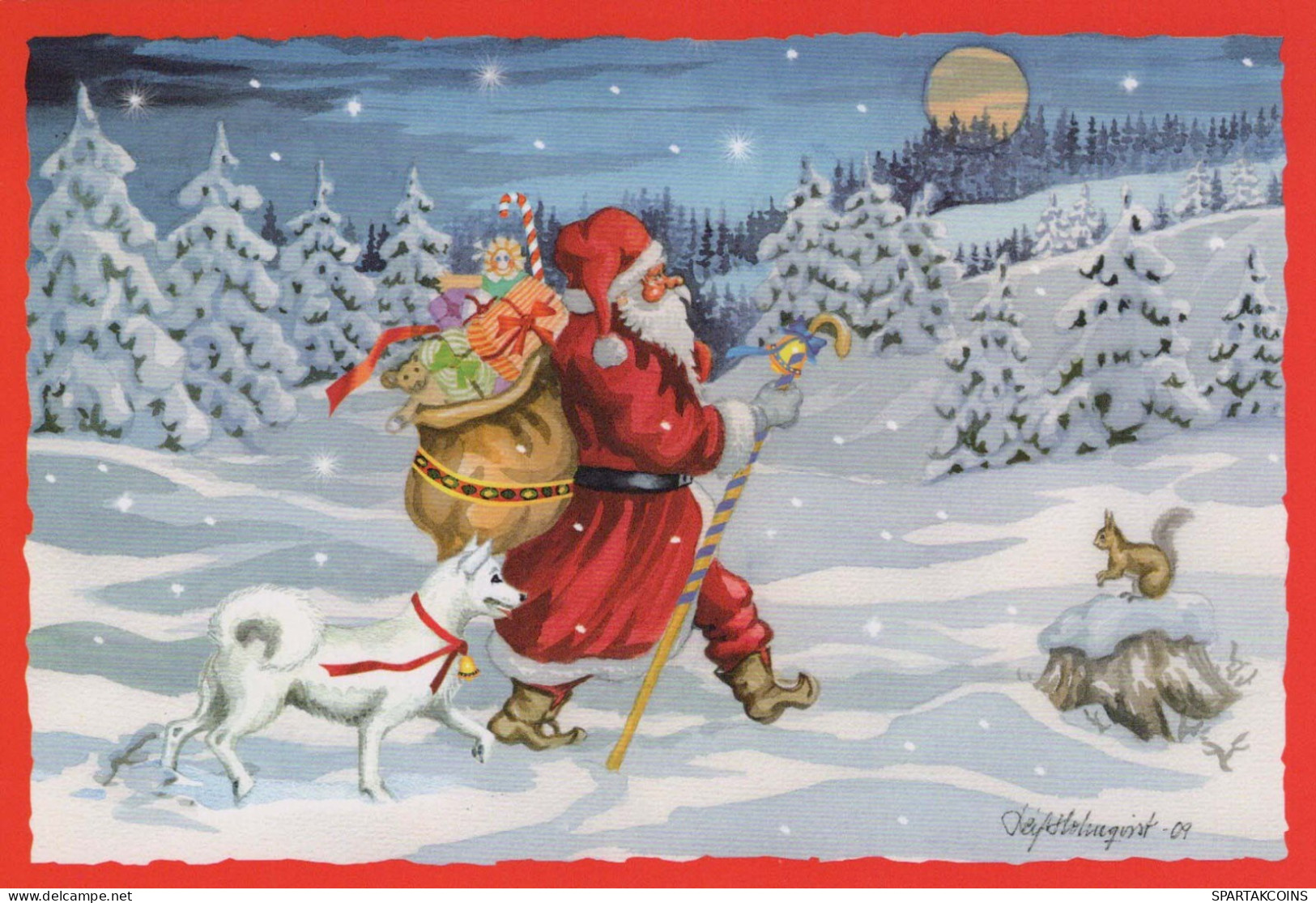 PÈRE NOËL Bonne Année Noël Vintage Carte Postale CPSM #PBL061.A - Santa Claus