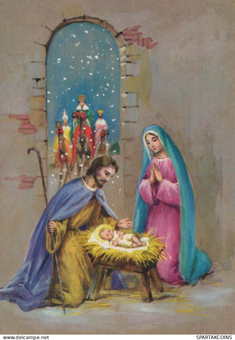 Jungfrau Maria Madonna Jesuskind Weihnachten Religion Vintage Ansichtskarte Postkarte CPSM #PBB781.A - Virgen Mary & Madonnas