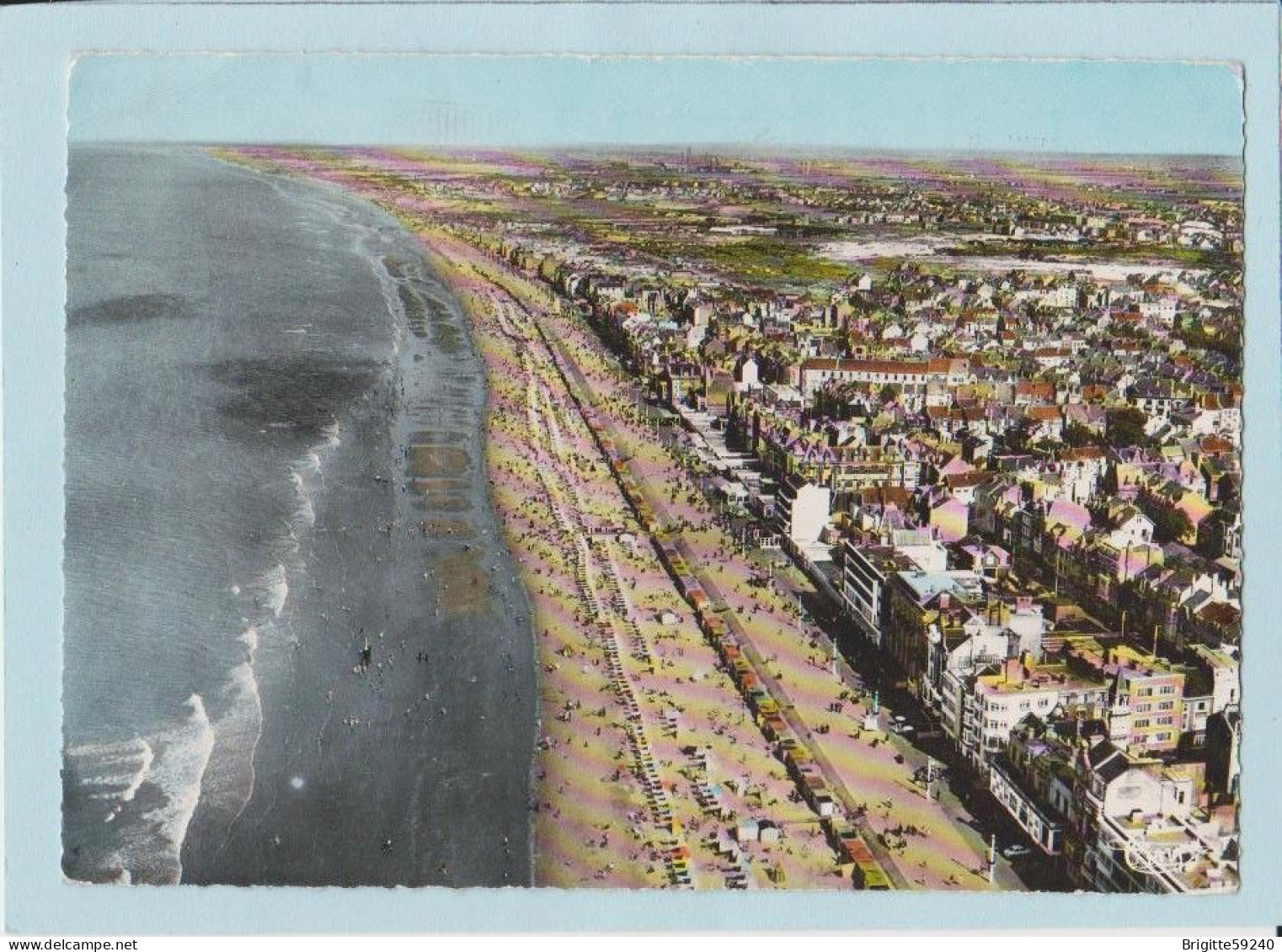 CPSM - 59 MALO LES BAINS (DUNKERQUE) - VUE GENERALE AERIENNE DE LA PLAGE / 1964 - Malo Les Bains