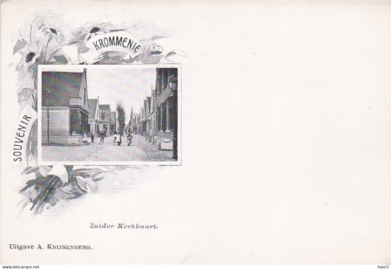 481648Souvenir Krommenie, Zuider Kerkbuurt Rond 1900.(minuscule Vouwen In De Hoeken) - Krommenie