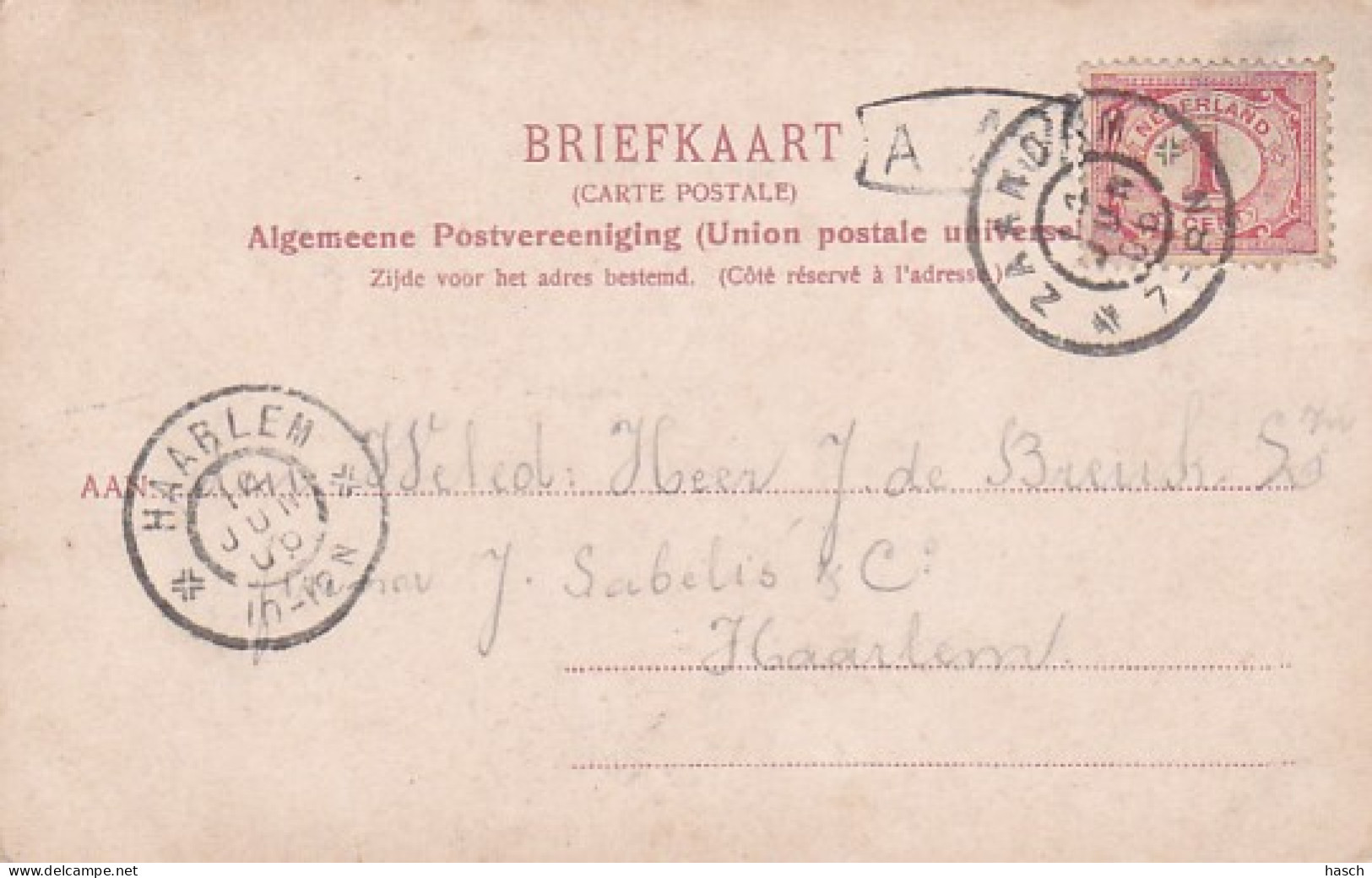 4816      63           Zaandam, Achterzaan West – Zijde. Hotel – Café – De Zon. (poststempel 1906)(kleine Beschadiging - Zaandam