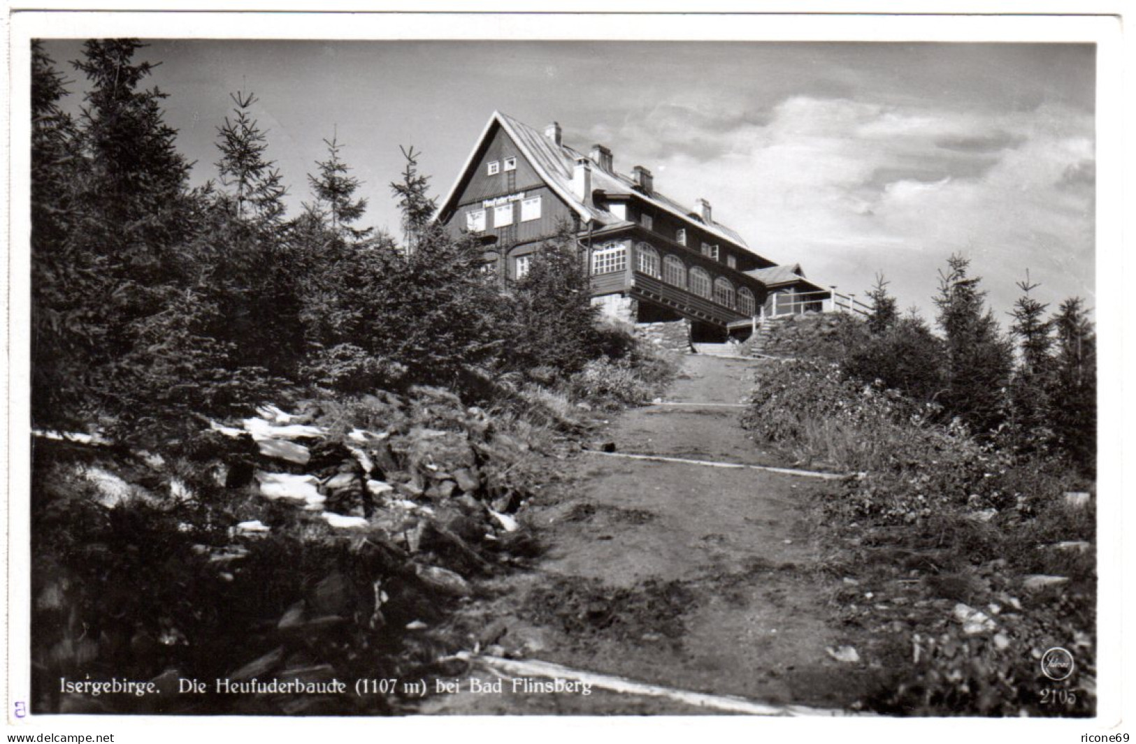 DR 1941, Landpost Stpl. HEUFUDERBAUDE über Bad Flinsberg Auf AK M. 6 Pf. - Ehemalige Dt. Kolonien