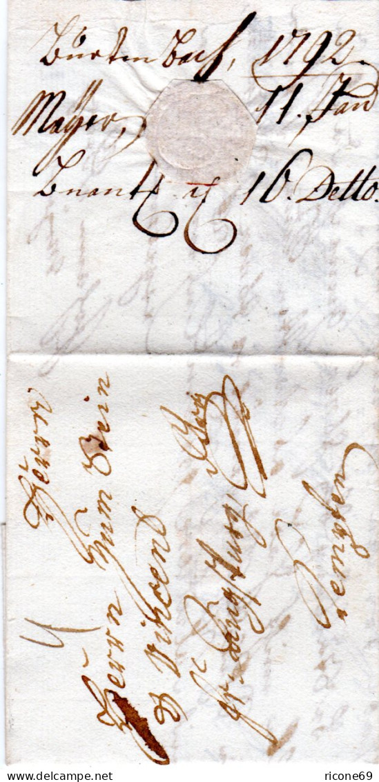 Bayern 1792, Porto Brief V. Burtenbach N. Kempten - Prephilately