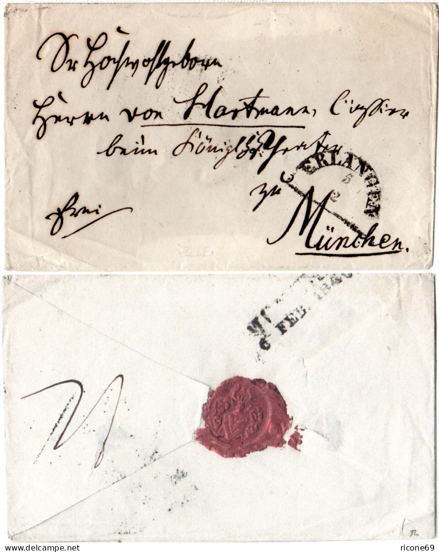 Bayern 1840, HKS ERLANGEN Auf Franko Brief N. München - Vorphilatelie