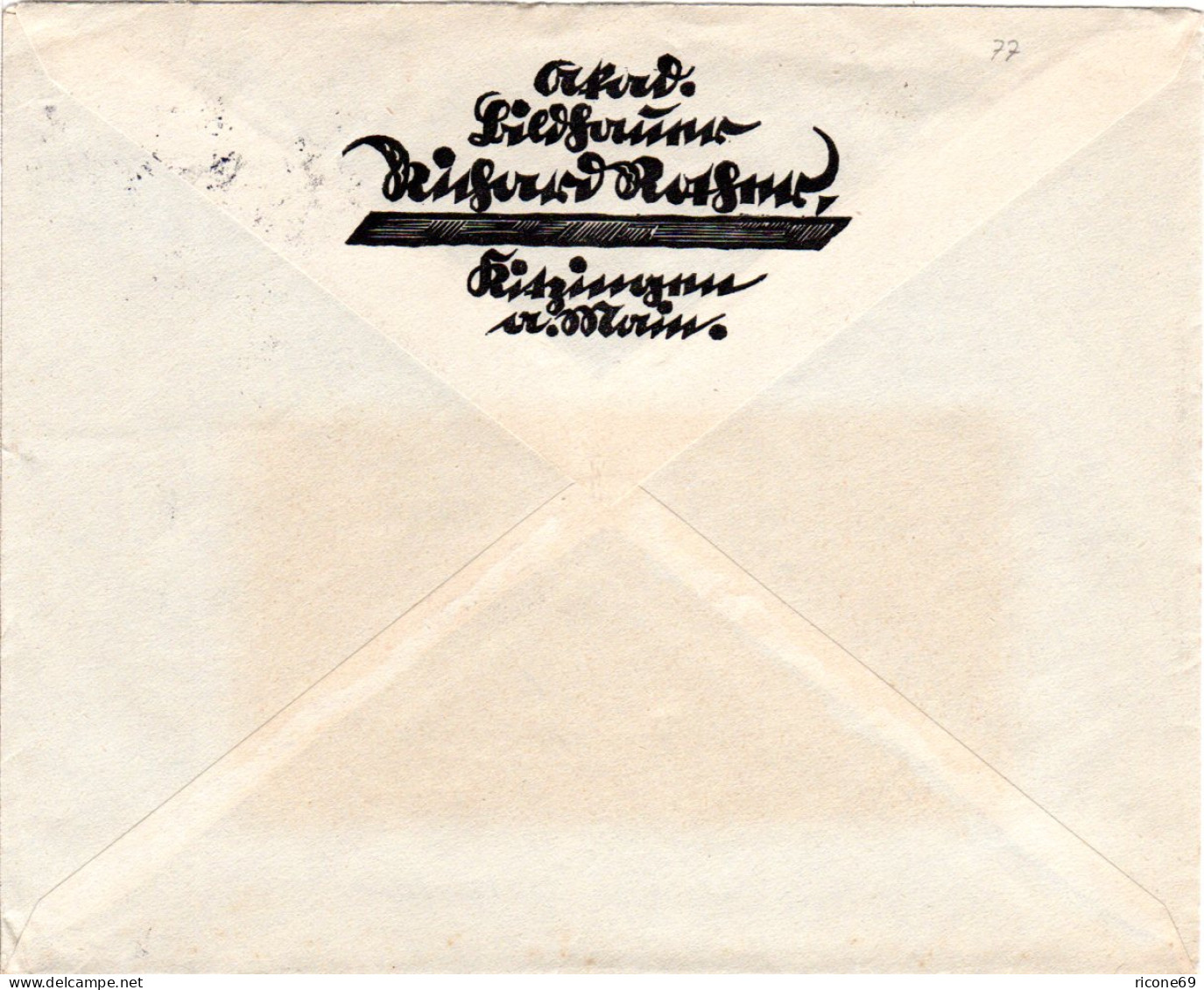 DR 1938, Landpost Stpl. SICKERSHÄUSERWEGSIEDLUNG über Kitzingen Auf Brief M. 2x6 - Lettres & Documents