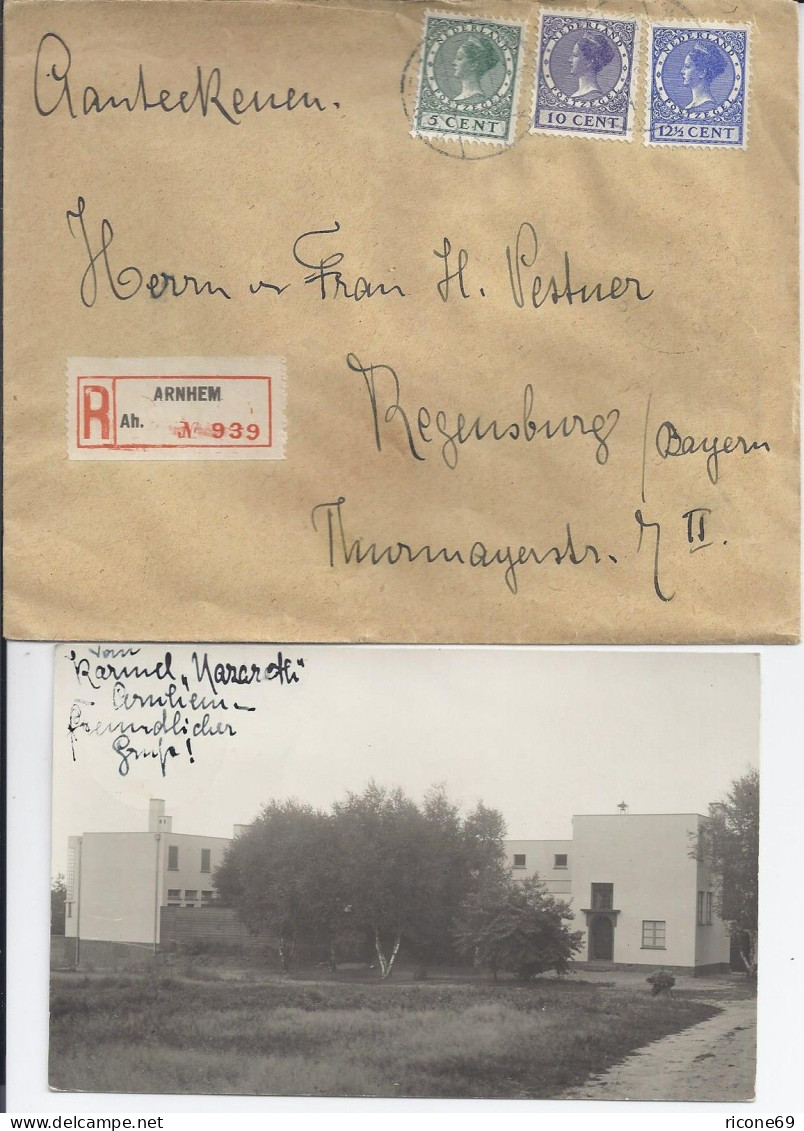 NL 1934, Ak U. Reko Brief V. Karmelitessen Orden Arnhem N. Regensburg. #2295 - Autres & Non Classés