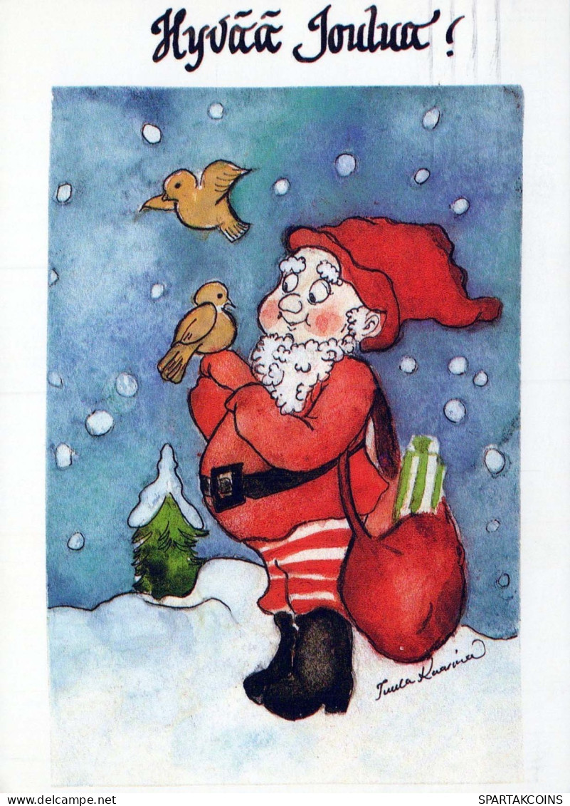 BABBO NATALE Buon Anno Natale GNOME Vintage Cartolina CPSM #PBL600.A - Santa Claus