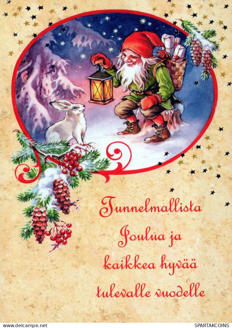 WEIHNACHTSMANN SANTA CLAUS Neujahr Weihnachten GNOME Vintage Ansichtskarte Postkarte CPSM #PBL652.A - Santa Claus