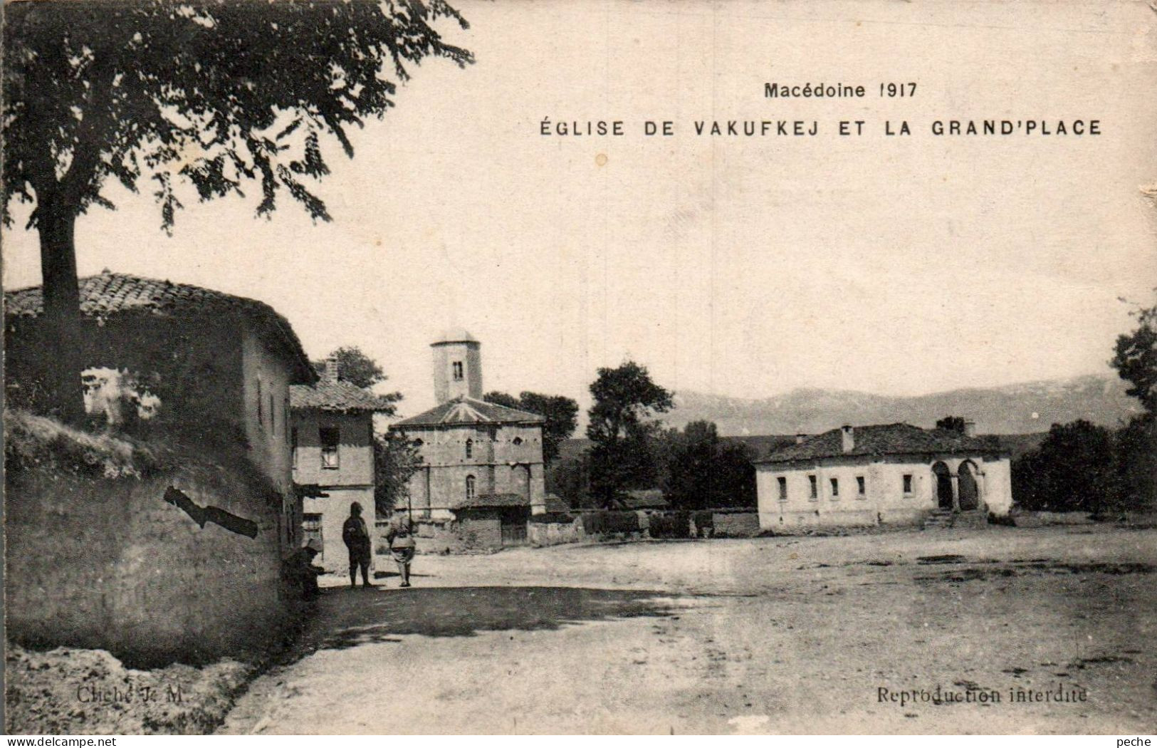 N°945 W -cpa église De Vakufkej Et La Grad'place- - Macedonia Del Norte