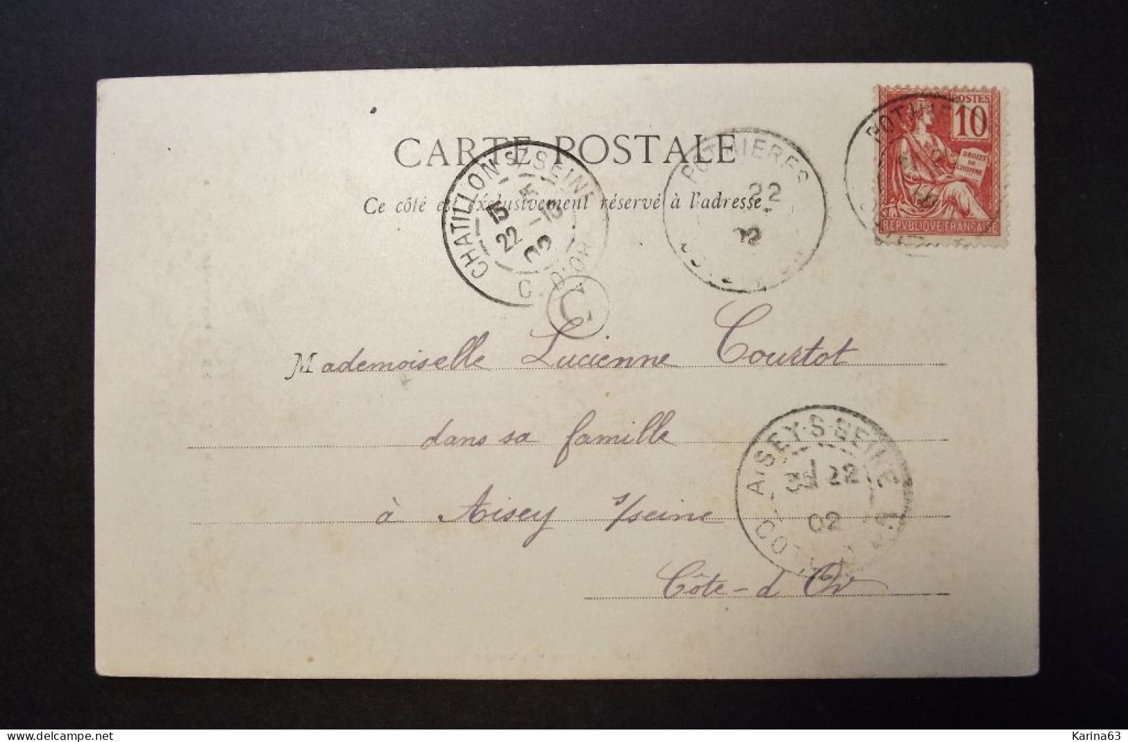 France -  CHATILLON S/SEINE - Source De La DOUIX (GROTTE) Avec Timbre 1902 - Chatillon Sur Seine