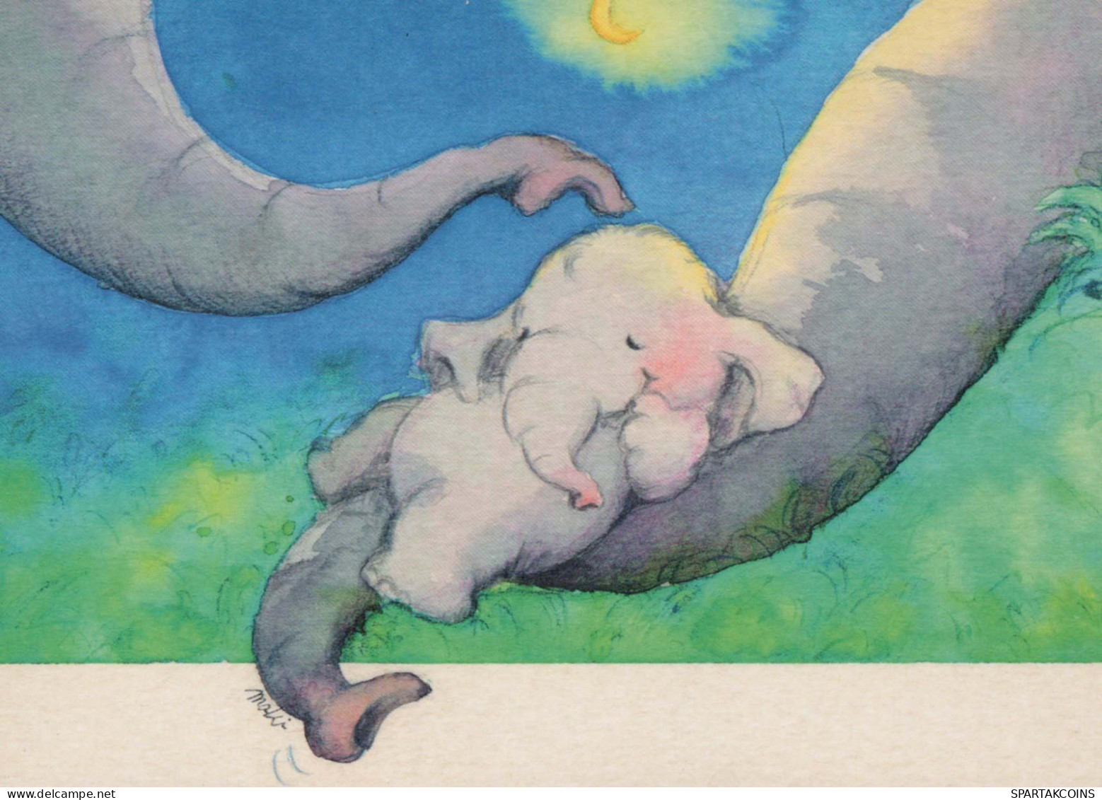 ELEFANTE Animale Vintage Cartolina CPSM #PBS752.A - Éléphants