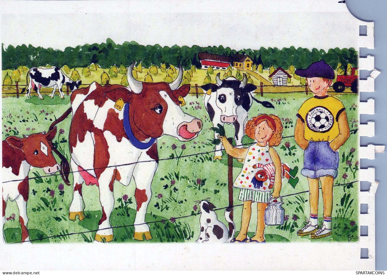 VACA Animales Vintage Tarjeta Postal CPSM #PBR820.A - Cows