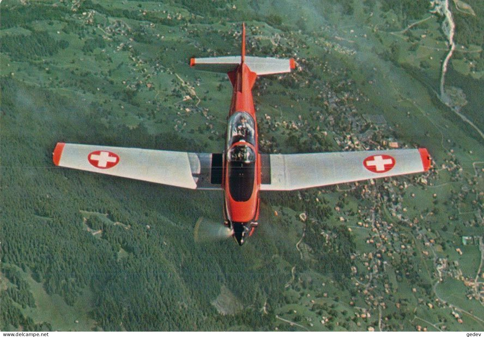 Avion PC-7 De L'Armée Suisse (7298) 10x15 - 1946-....: Modern Tijdperk