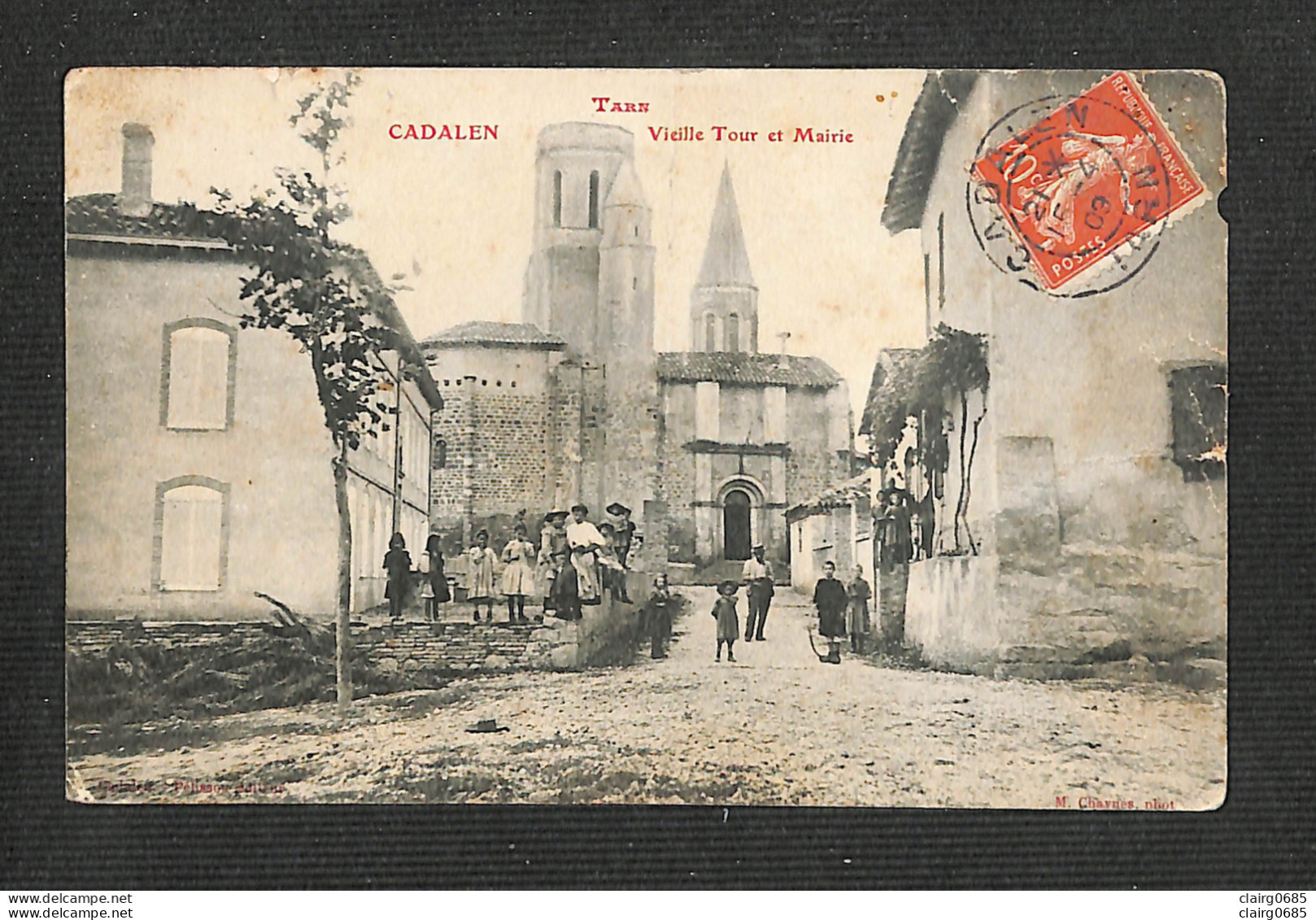 81 - CADALEN - Vieille Tour Et Mairie - 1909 - Cadalen