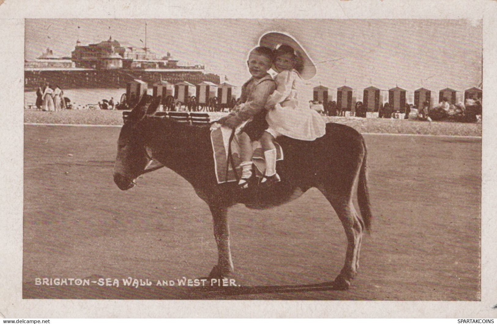 ESEL Tiere Kinder Vintage Antik Alt CPA Ansichtskarte Postkarte #PAA347.A - Donkeys