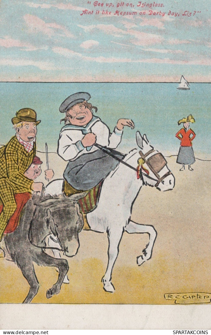 ÂNE Animaux Vintage Antique CPA Carte Postale #PAA249.A - Donkeys