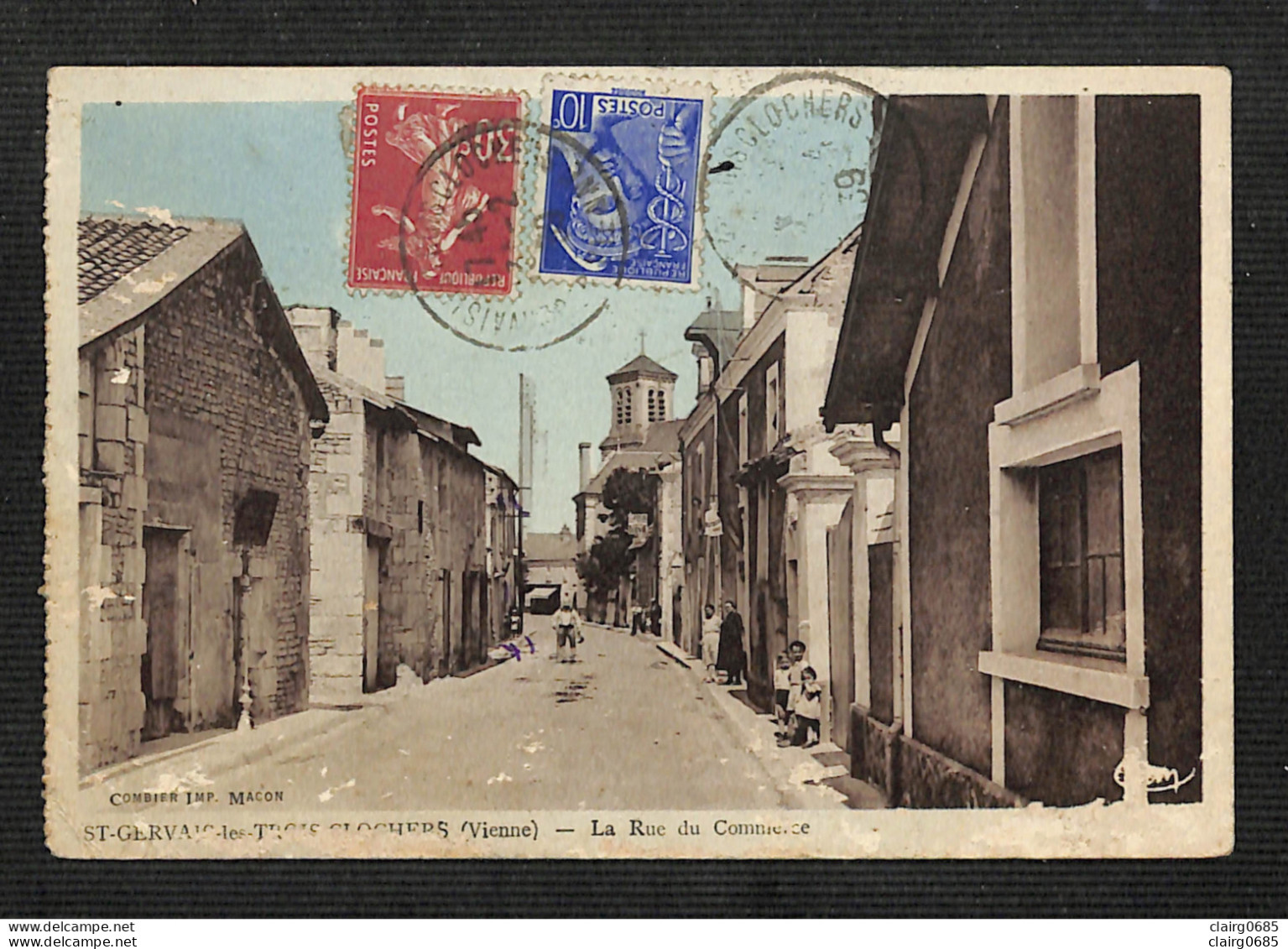 86 - SAINT-GERVAIS-LES-TROIS-CLOCHERS - La Rue Du Commerce - 1939 - Saint Gervais Les Trois Clochers