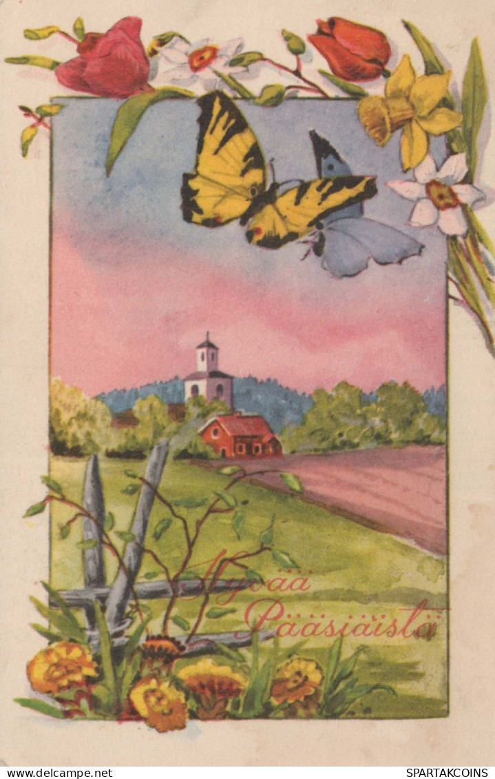 EASTER CHURCH Vintage Postcard CPA #PKE256.A - Pâques